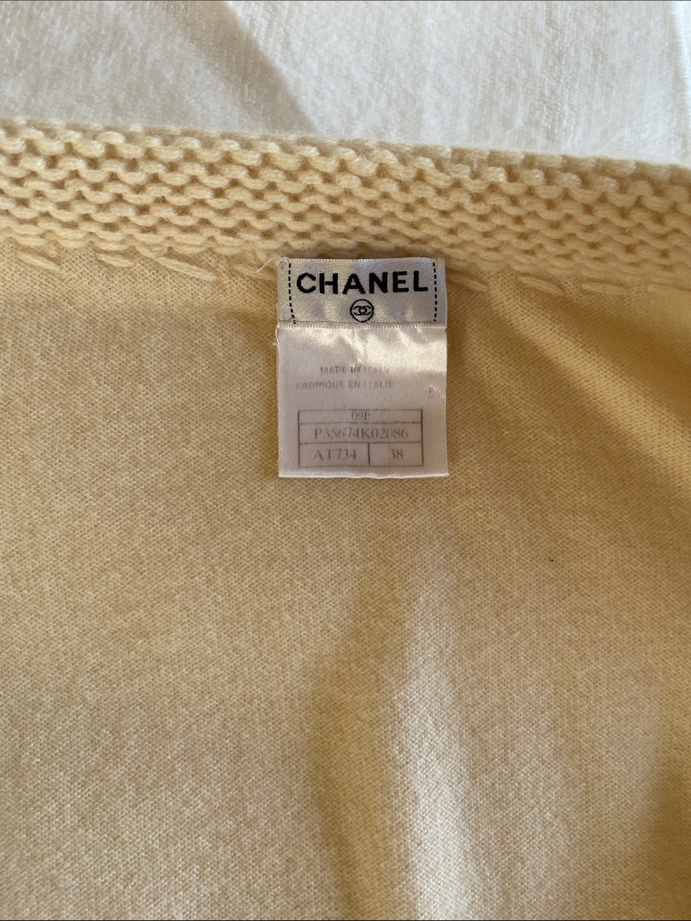 Auth.CHANEL Cream Cable Knit Cardigan Sweater Bolero Loose Fit 38 - Picture 9 of 16